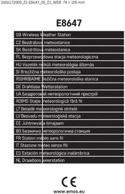 Notice Emos E8647 Station Météo
