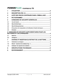 Notice PowerPlus POWPB90100 Chargeur de piles