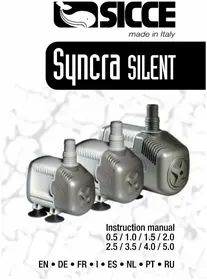 Notice Sicce SYNCRA SILENT 5.0 Pompe