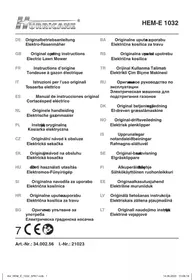 Notice Hurricane HEME 1032 Tondeuse à gazon