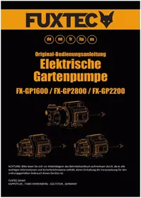 Notice Fuxtec FXGP1600 Pompa
