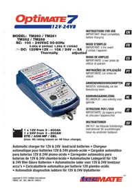Notice Tecmate OPTIMATE 7 Chargeur de piles