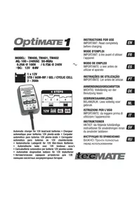 Notice Tecmate OPTIMATE 1 Chargeur de piles