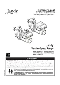 Notice Jandy VSPHP270DV2AS Pompe