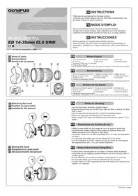 Notice OLYMPUS ED 1435MM F2.0 Objectif