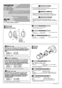 Notice OLYMPUS EC20 2.0X Objectif