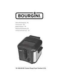 Notice Bourgini CLASSIC DEEP FRYER COMFORT 2.5L 18.1020.00.00 Friteuse