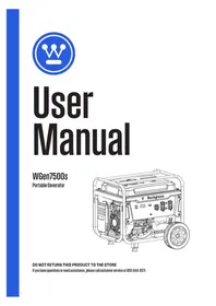 Notice WESTINGHOUSE WGEN7500S Generator