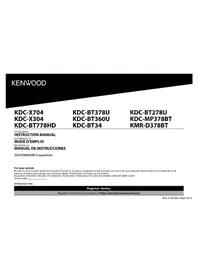 Notice KENWOOD KDCMP378BT Lecteur CD