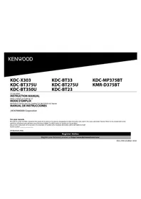 Notice KENWOOD KMRD375BT Receptor de audio y vídeo