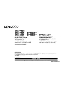 Notice KENWOOD DPX503BT Receptor de audio y vídeo