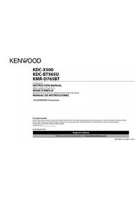 Notice KENWOOD KDCBT565U Receptor de audio y vídeo
