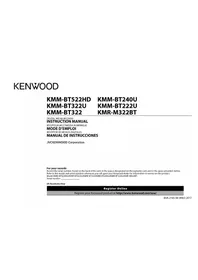Notice KENWOOD KMMBT222U Receptor de audio y vídeo