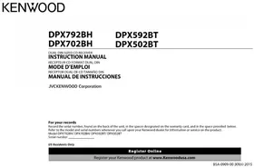 Notice KENWOOD DPX792BH Receptor de audio y vídeo