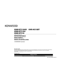 Notice KENWOOD KMMBT318U Receptor de audio y vídeo