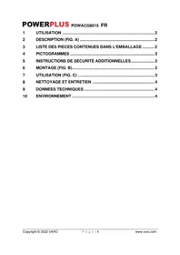 Notice PowerPlus POWACG8015 Pompe