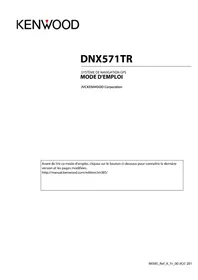 Notice KENWOOD DNX571TR Système de navigation GPS