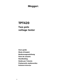 Notice Megger TPT420 équipements de mesure