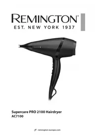 Notice REMINGTON SUPERCARE PRO 2100 AC7100 Saç kurutma makinesi