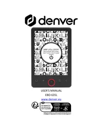 Notice DENVER EBO635L Sähkökirjan lukija