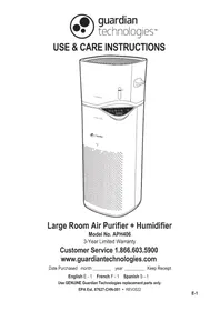 Notice PureGuardian APH406W Purificateur d'air