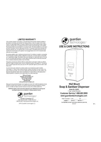 Notice PureGuardian SD495 Distributeur de savon