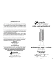 Notice PureGuardian HTR410B Chauffage