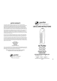 Notice PureGuardian AP2200CA Purificateur d'air