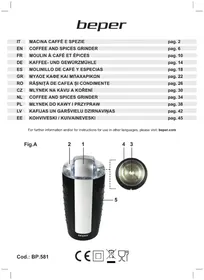 Notice Beper BP.581 Moulin à café