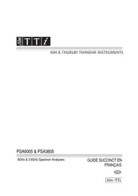 Notice Aim TTi PSA3605 équipements de mesure