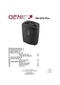 Notice Genie 580 XCD PLUS Evrak imha makinesi