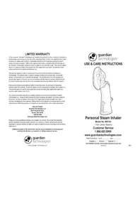 Notice PureGuardian MST55 Inhalateur