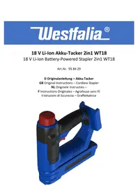 Notice Westfalia WT18 Agrafeuse électrique