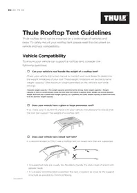 Notice THULE TEPUI LOWPRO Tente