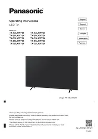 Notice PANASONIC TX75LXW724 Телевизор