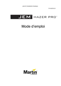 Notice MARTIN JEM HAZER PRO Machine à effet