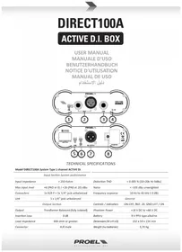 Notice Proel DIRECT100A Boîtier de direct audio