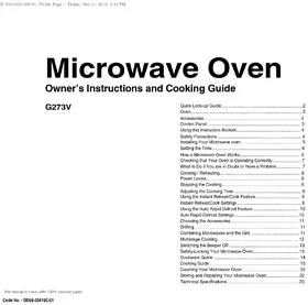 Notice SAMSUNG G273V Micro-ondes