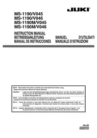 Notice JUKI MS1190M Machine à coudre