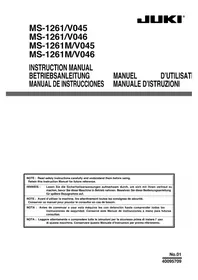 Notice JUKI MS1261M Machine à coudre