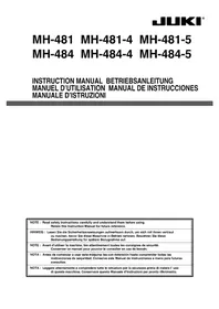 Notice JUKI MH484 Machine à coudre