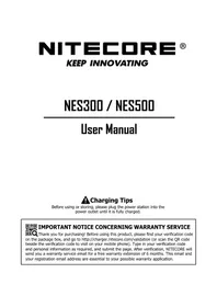 Notice Nitecore NES300 Battery charger