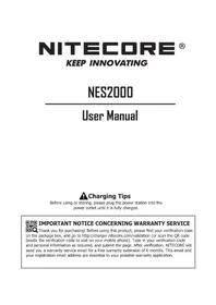 Notice Nitecore NES2000 Battery charger