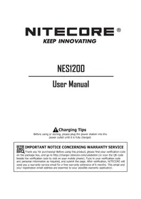 Notice Nitecore NES1200 Chargeur de piles