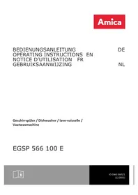 Notice AMICA EGSP 566 100 E Dishwasher