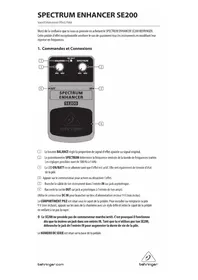 Notice BEHRINGER SPECTRUM ENHANCER SE200 Guitare