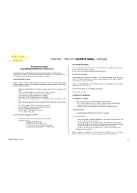 Notice ROLLER GRILL 304007 Plaque de grill