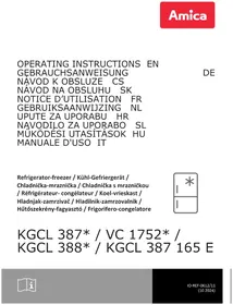 Notice AMICA KGCL 387 150 W Frigorifero