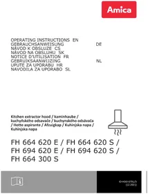 Notice AMICA FH 664 300 S Kuchynský digestor