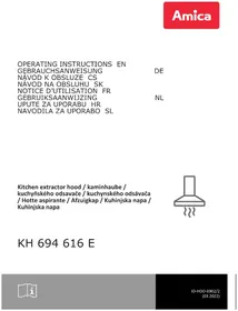 Notice AMICA KH 694 616 E Kuchynský digestor